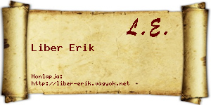 Liber Erik névjegykártya